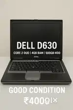 Dell Latitude D630  Core 2 Duo  4GB RAM  500GB HDD  Only 4000/-
