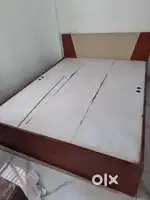 Double cot with side table and dressing table