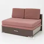 2 Modern Wooden Pull-Out Sofa Bed with Storage -- Dual Cushion Design