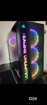 All new high end gaming setup with gaming RGB table and chair