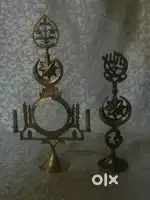 Antique pure brass solid heavy surmedani 35 and 27 cm.