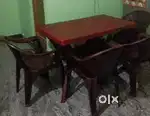 04 Plastic chair and 1Big table
