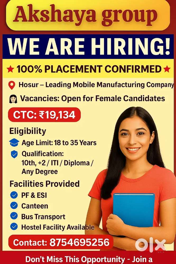 Mobile manufacturing company.. Akshaya group is hiring