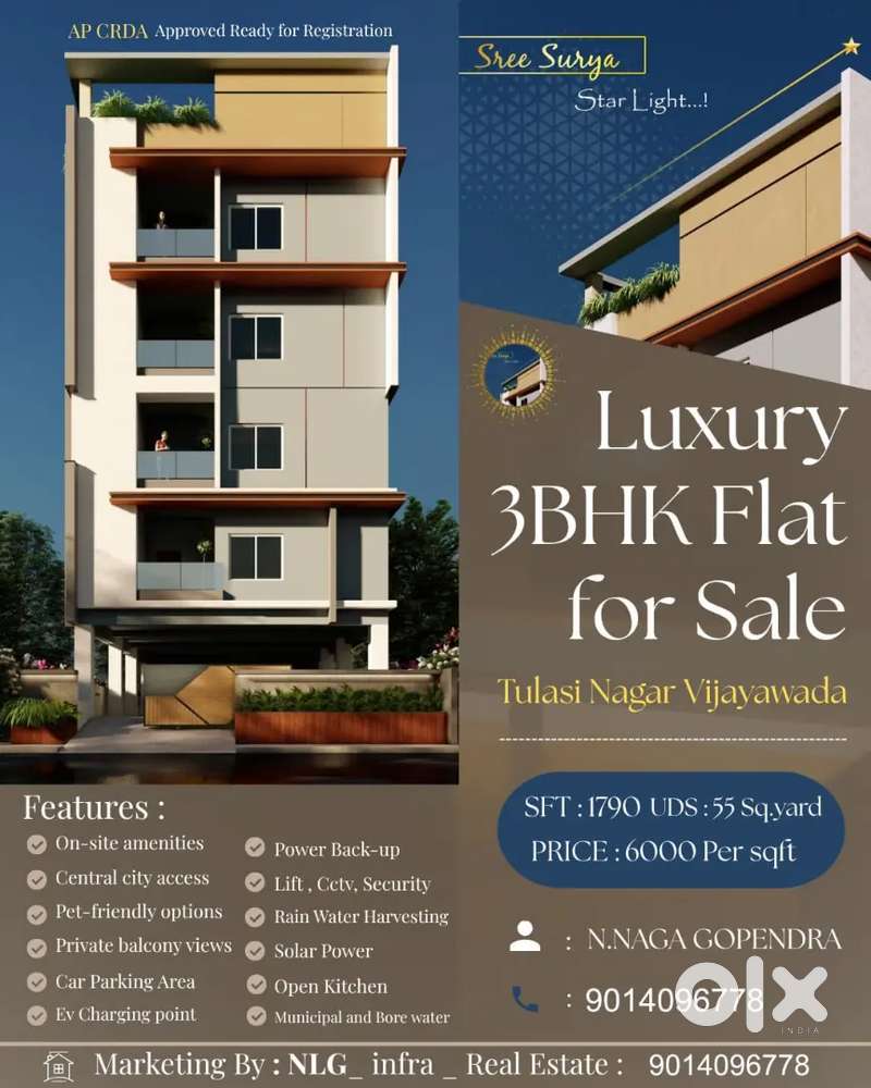 3BHK flat for sale in vijayawada
