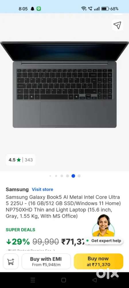 Samsung Galaxy Book 5 Al Metal Intel Core Ultra 5 225U