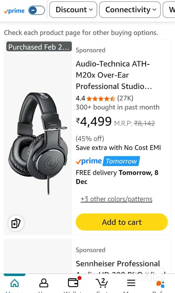 Audio technica ATH M20 headphones
