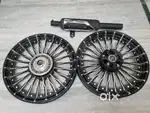 Alloy wheel & silencer for royal enfield classic reborn 2023 modal