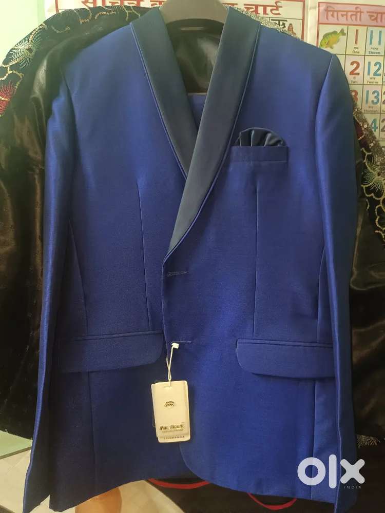 3 piece suit royal blue colour