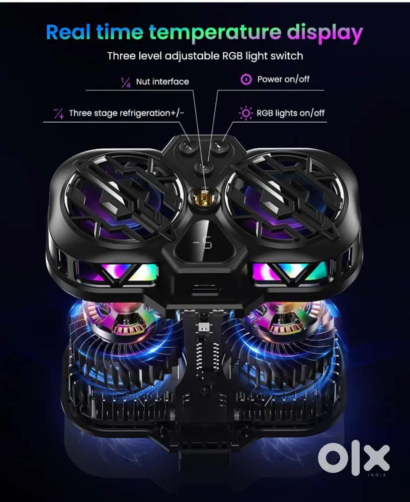 Tablet gaming cooler with RGB light