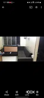 L shape sofa brown colour