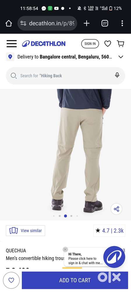 Trousers and cargo
