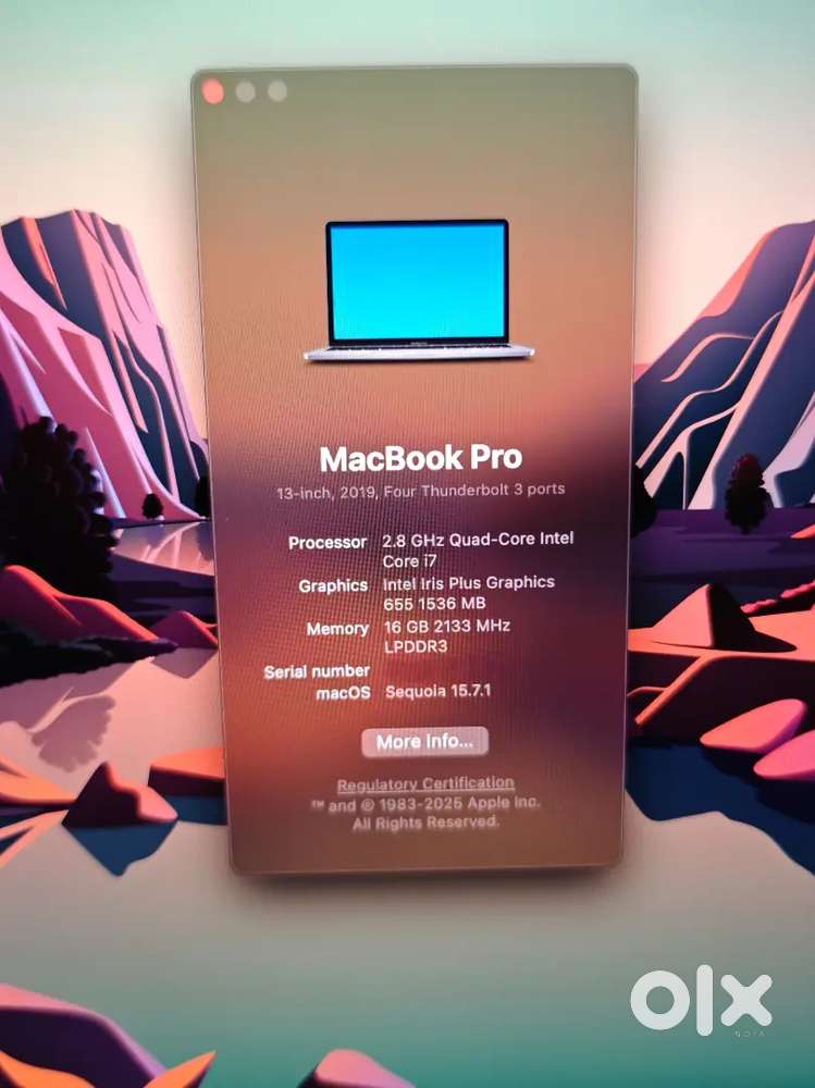 Macbook pro i7 16gb ram full condition