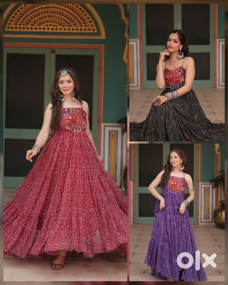 Gown Bandhani Print