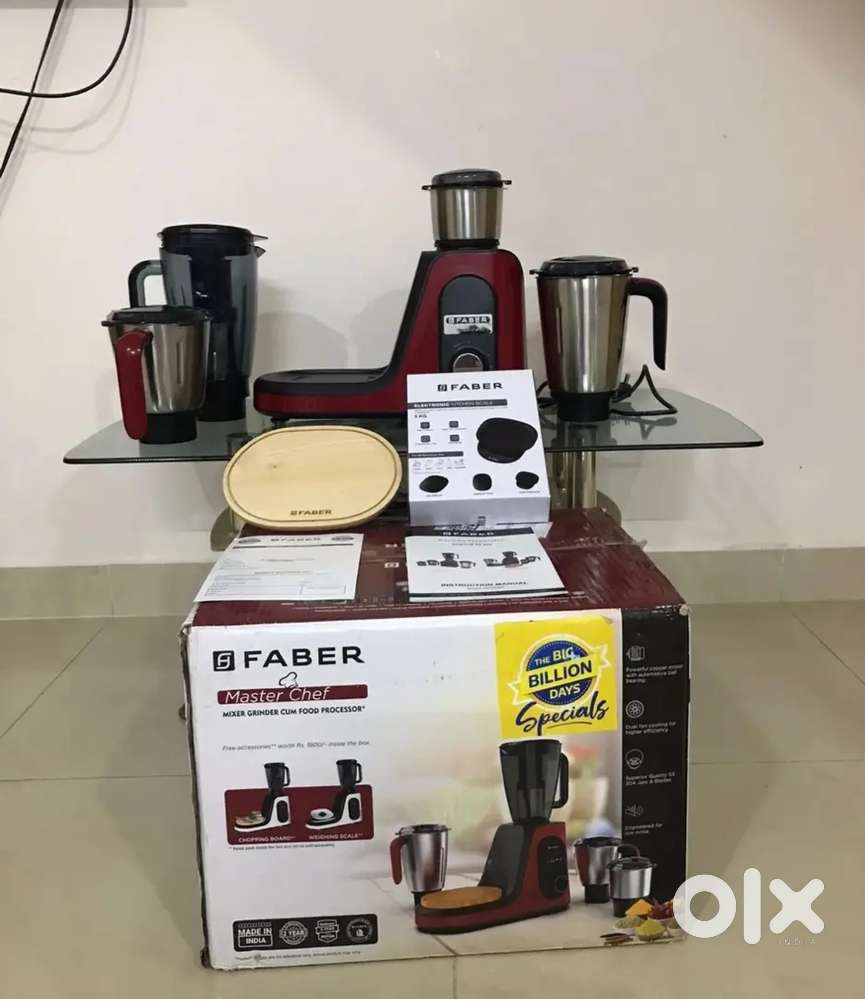 Faber Master Chef 800W Mixer Grinder 4 Jars with 2 Years Warranty