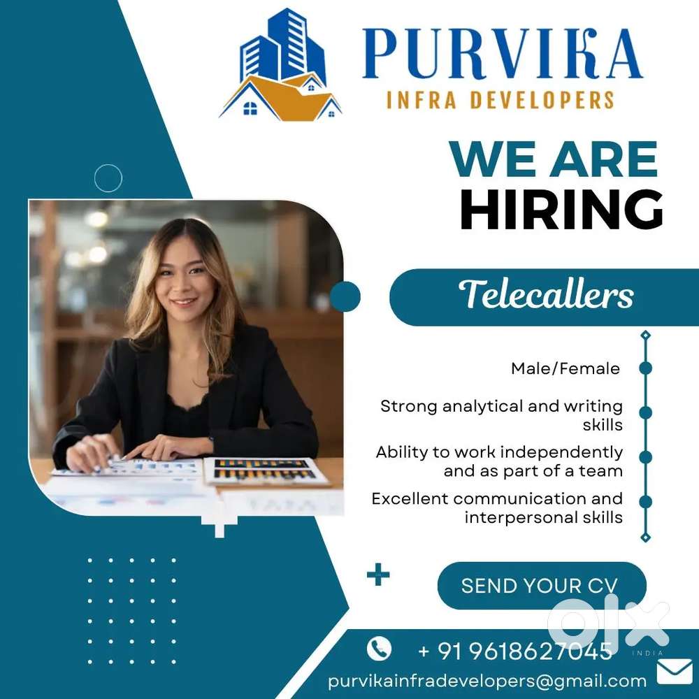 We are hiring Tele caller s From Purvika infra developer s