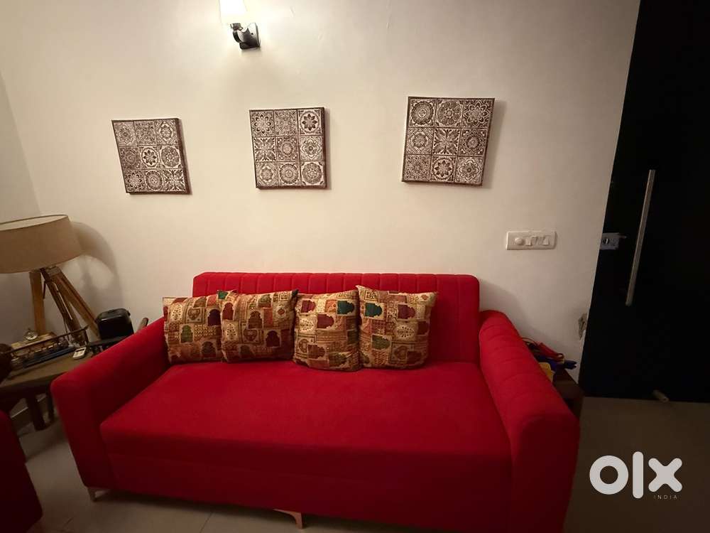 Very nice beautiful red velvet sofa