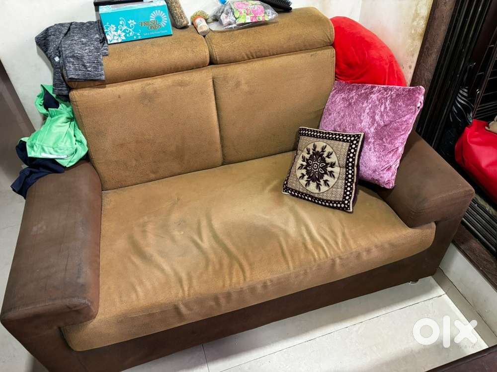 3+2+1 Seater Fabric Sofa Set – Brown, Well Maintained & Comfortable