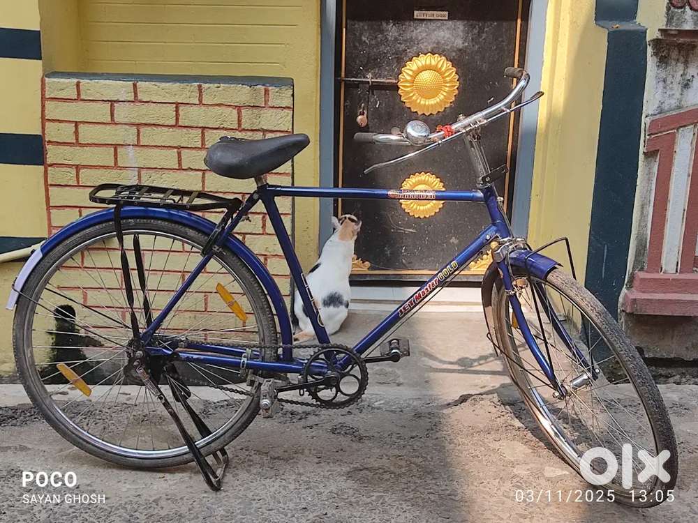 18 inch frame 26 inch will size blue colour desi cycle