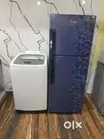 Whirlpool double door refrigerator &samsung top load washing machine@