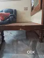 Wooden single bed and door glass and first cry swing