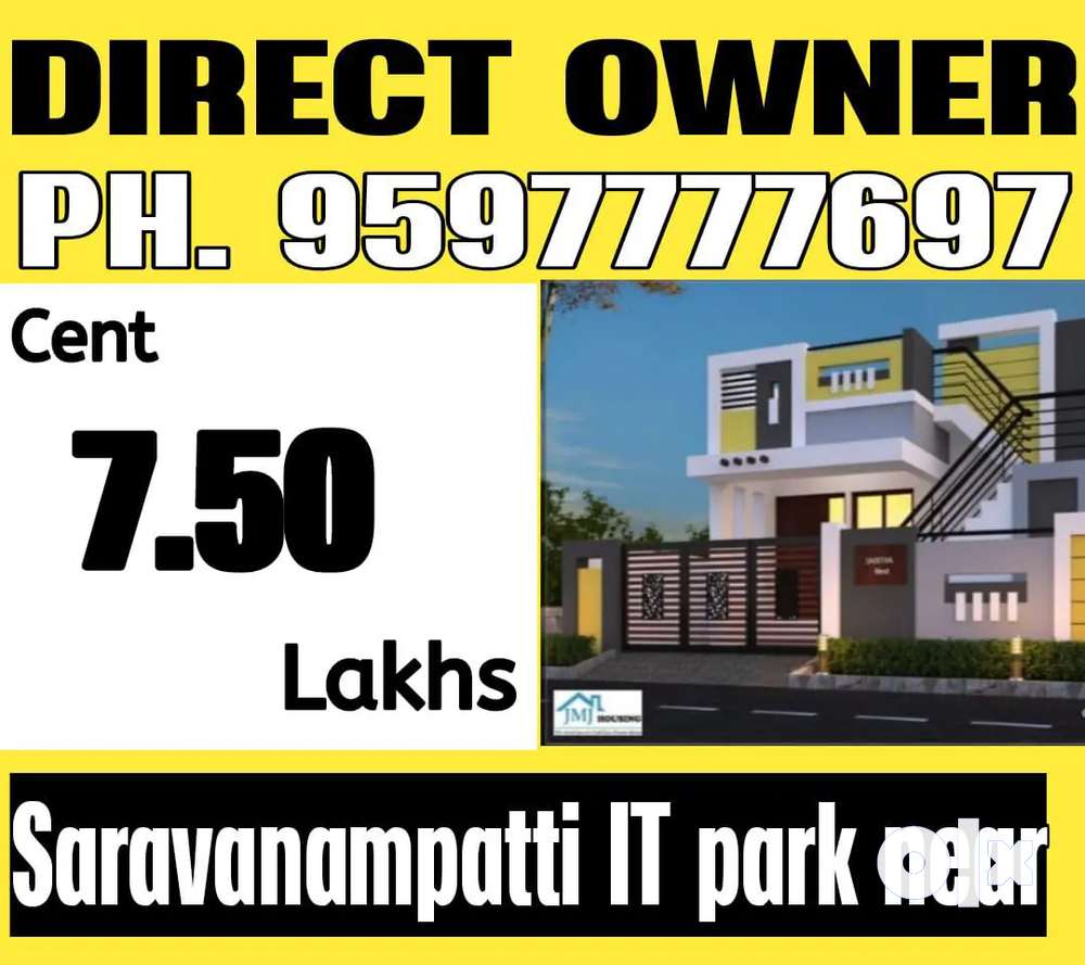 Dtcp plots land for sale IT park near Saravanampatti