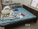 6.5/7 feet pure wooden bed with mattress