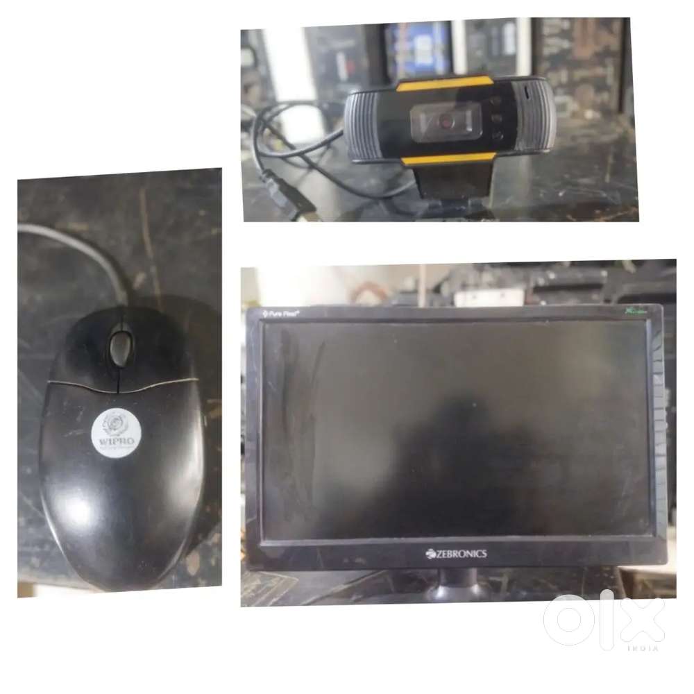 Zebronic monitor with zebronic web cam and mouse