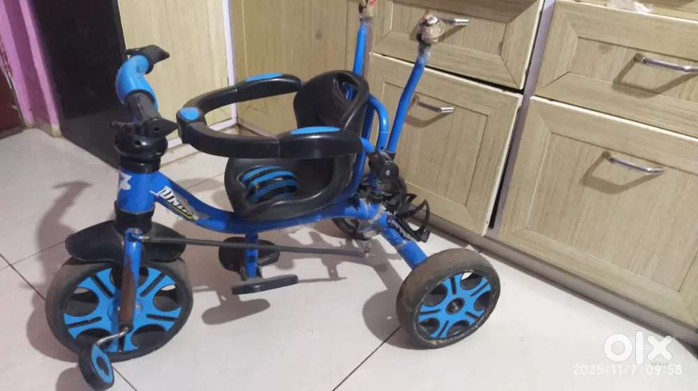 Cycle rider and ghoda