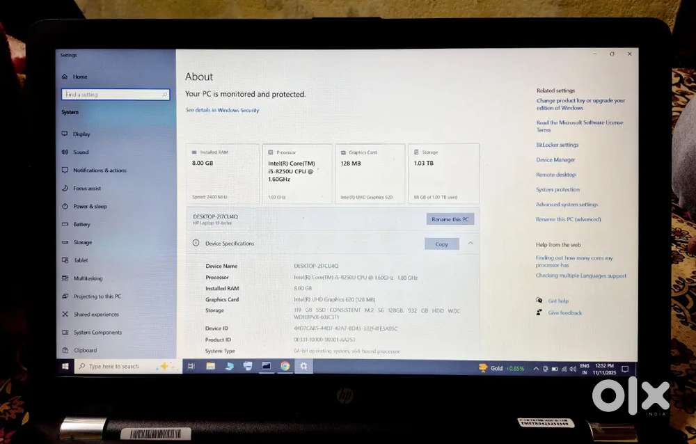 HP Laptop 15-bs1xx (Intel core i5 8th gen)