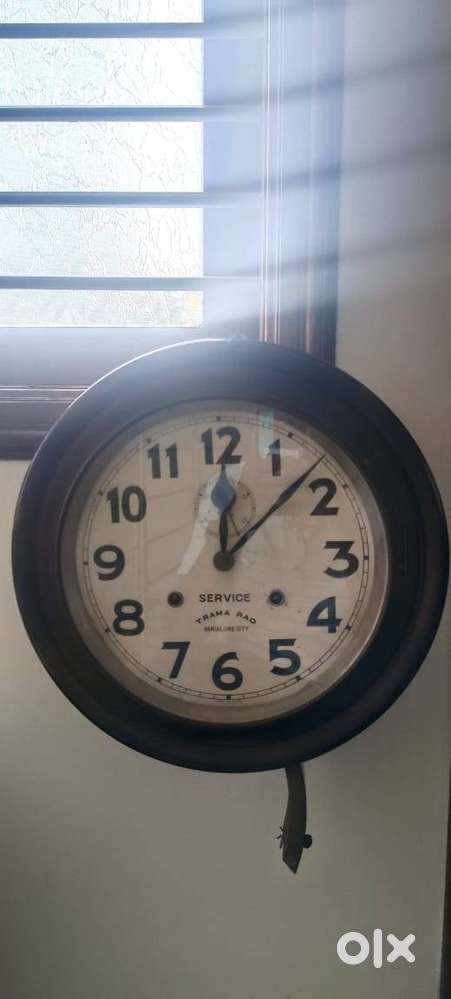 Antique Service Wall Clock with Pendulum (Rare Collectible)