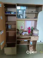 Computer table with wardrobe and showcase