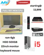 full Set @ Low Price  CPU - Branded Intel  Ram - 8GB DDR3  Hard Disk -
