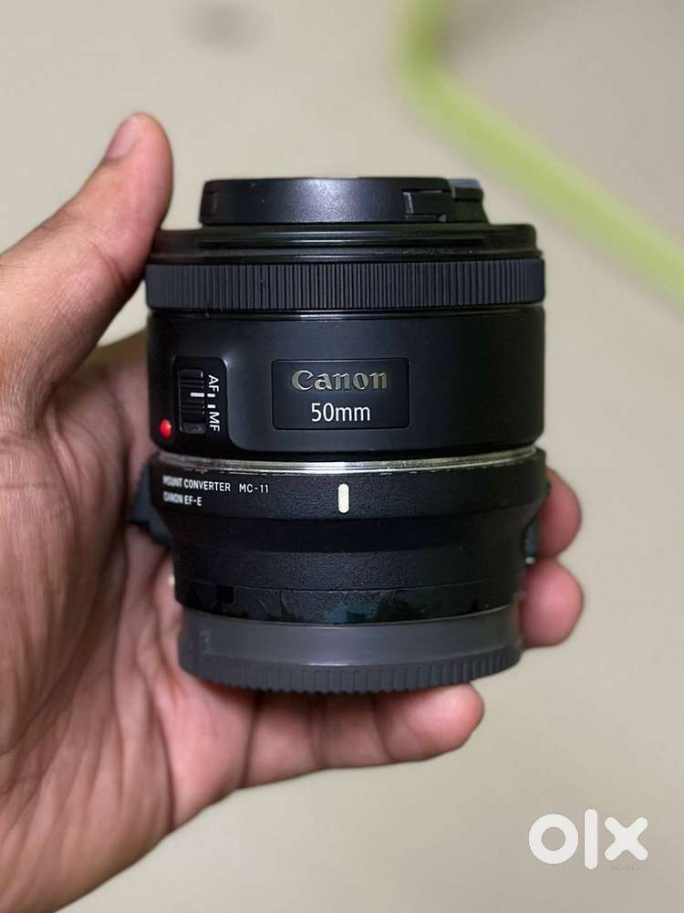 Canon EF 50mm f/1.8 + Sigma EF-E mount converter