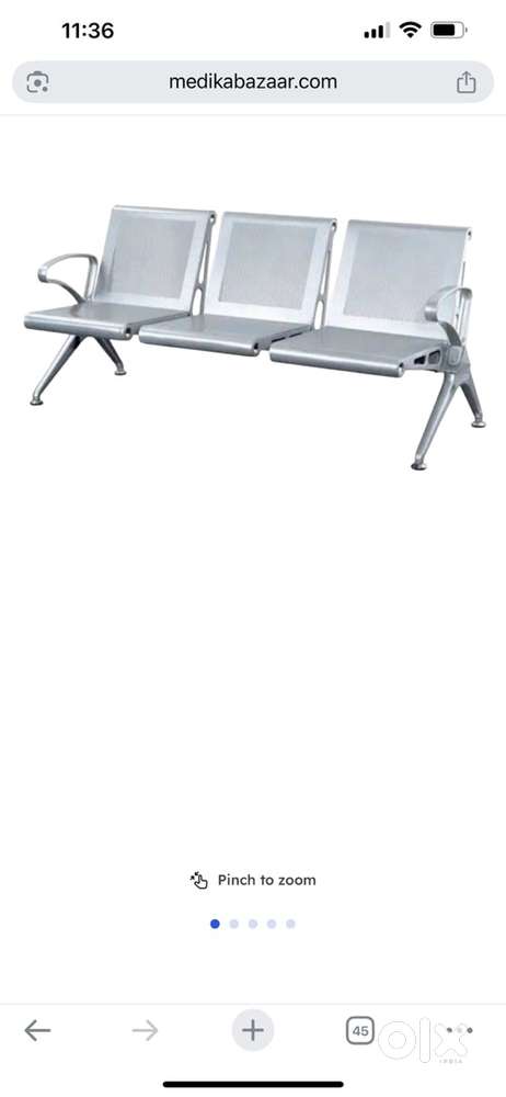 3-Seater Waiting Chair – Strong & Comfortable