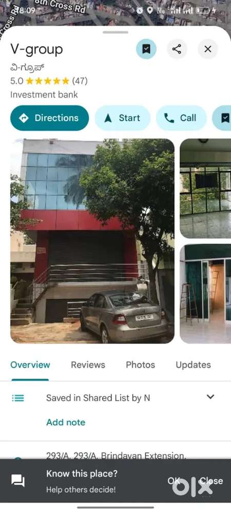 Office for rent 1st floor North facing