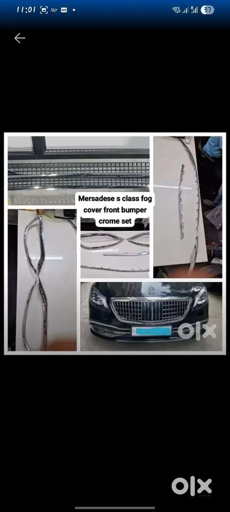 Mercedes s class fog cover and front bumper crome