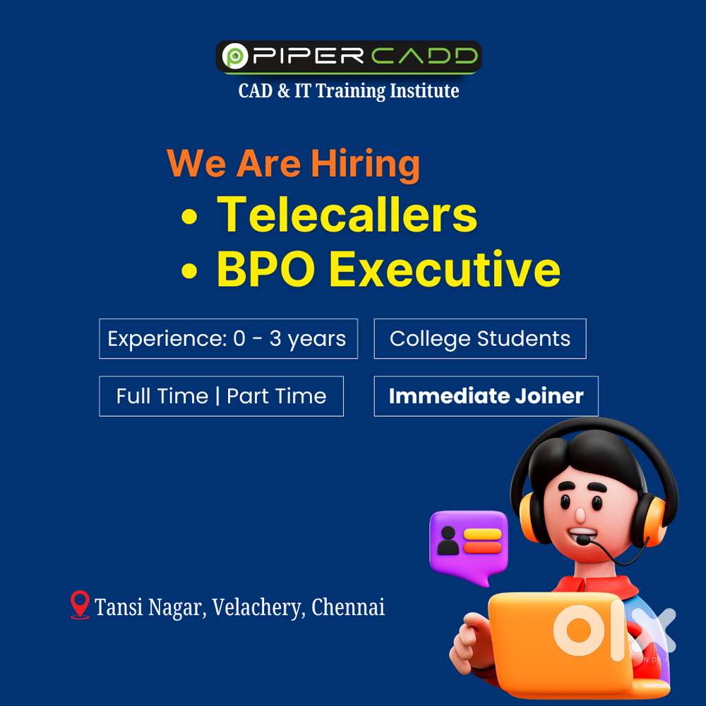 Telecaller & BPO Jobs in Velachery  Immediate Openings