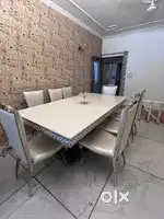 Rare collection Pearl White 8 seater Dining Table