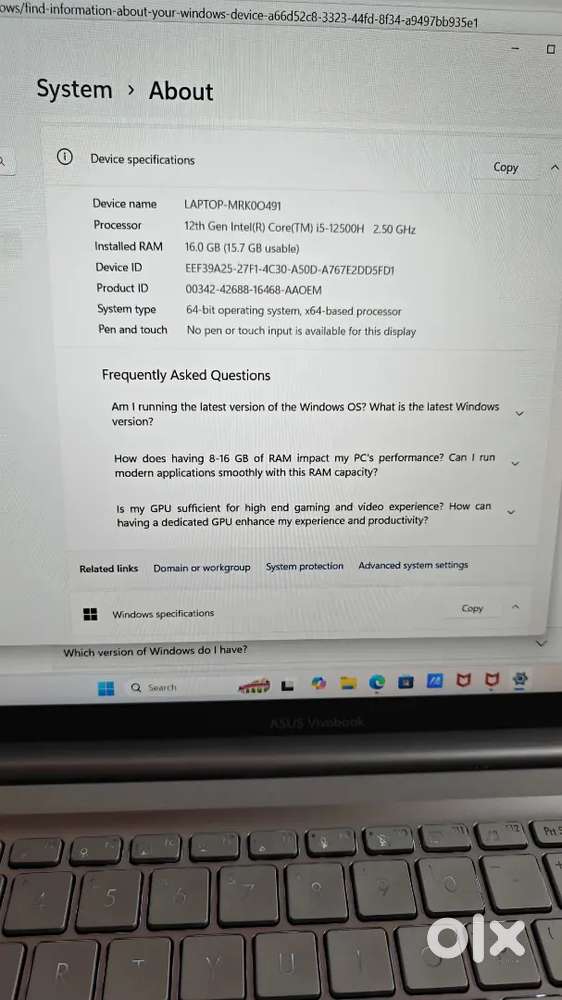 ASUS VIVOBOOK Laptop 1 year old brand new