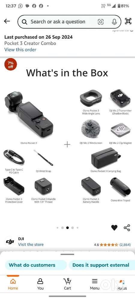 Urgent sell DJI OSMO POCKET 3 CREATOR COMBO PACK