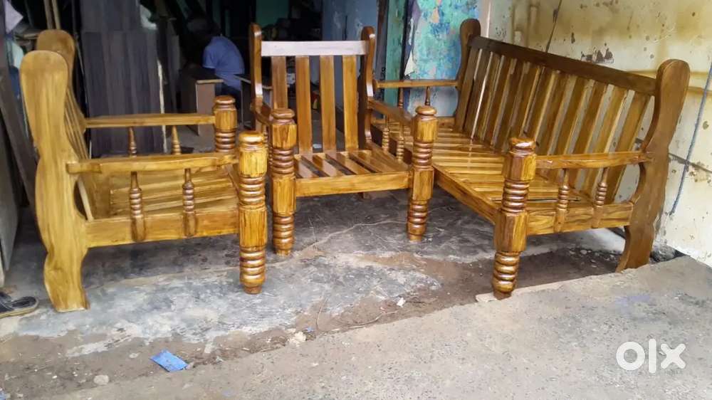 3+1+1 wood Sofa set for sale starting price 14000 EMI available