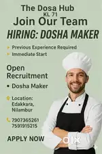 We are hiring Dosa master
Accommodation and food free