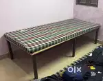 Single bed with 2 mattress 2 pillow