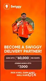 FREE JOINING 100 Delivery boys SWIGGY Food Delivery jobs