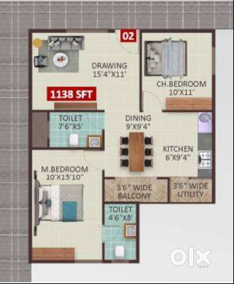 Ready 2bhk Flat Near Hope farm circle, near METRO Station