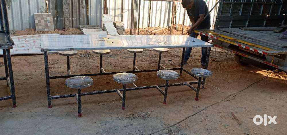 8-Seater Industrial Dining Unit 8 seater dinning table with SS top