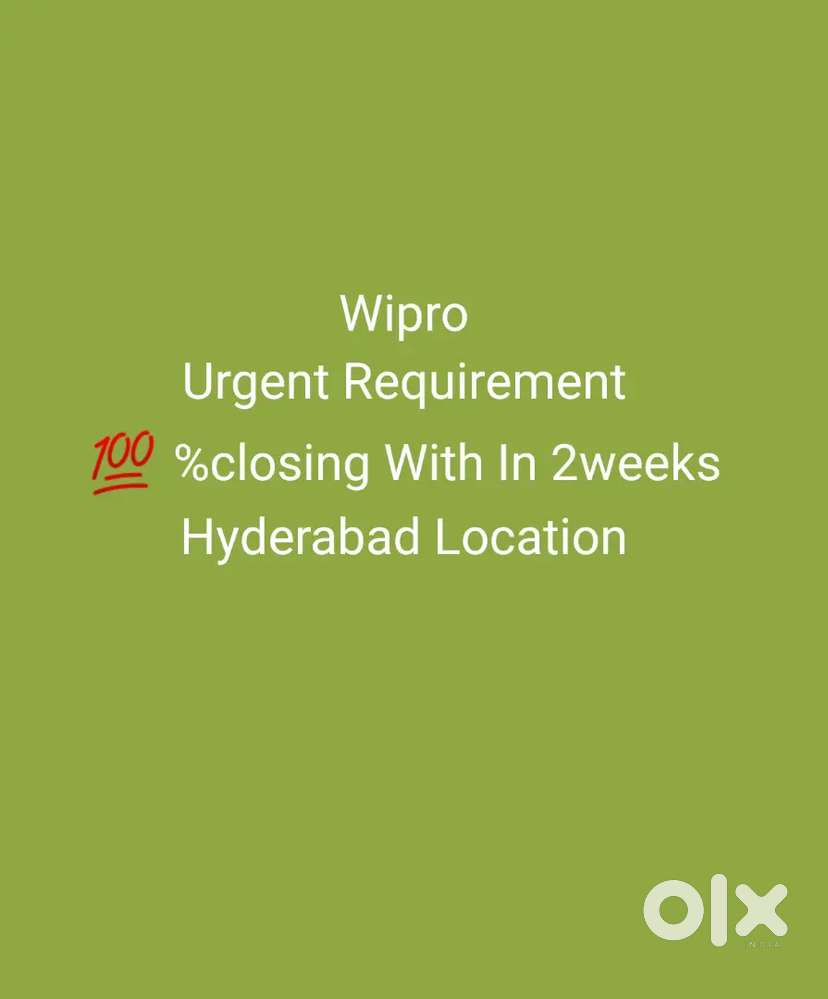 Wipro 100% closing Urgent Requirement