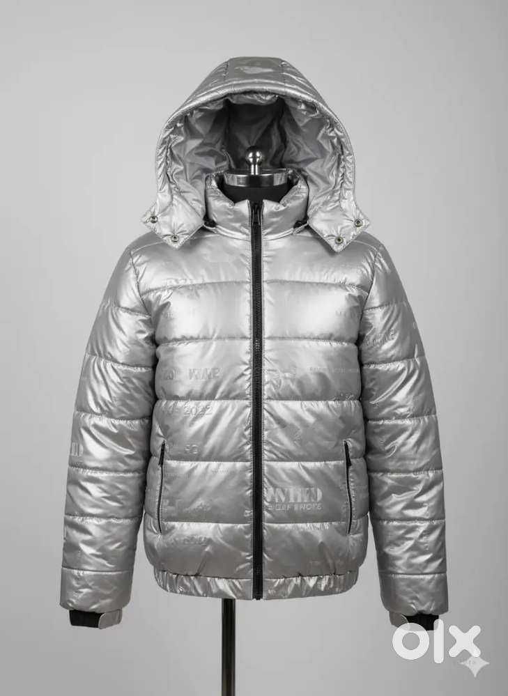 Stylish Silver Puffer Jacket for Men / women  ( Unisex )