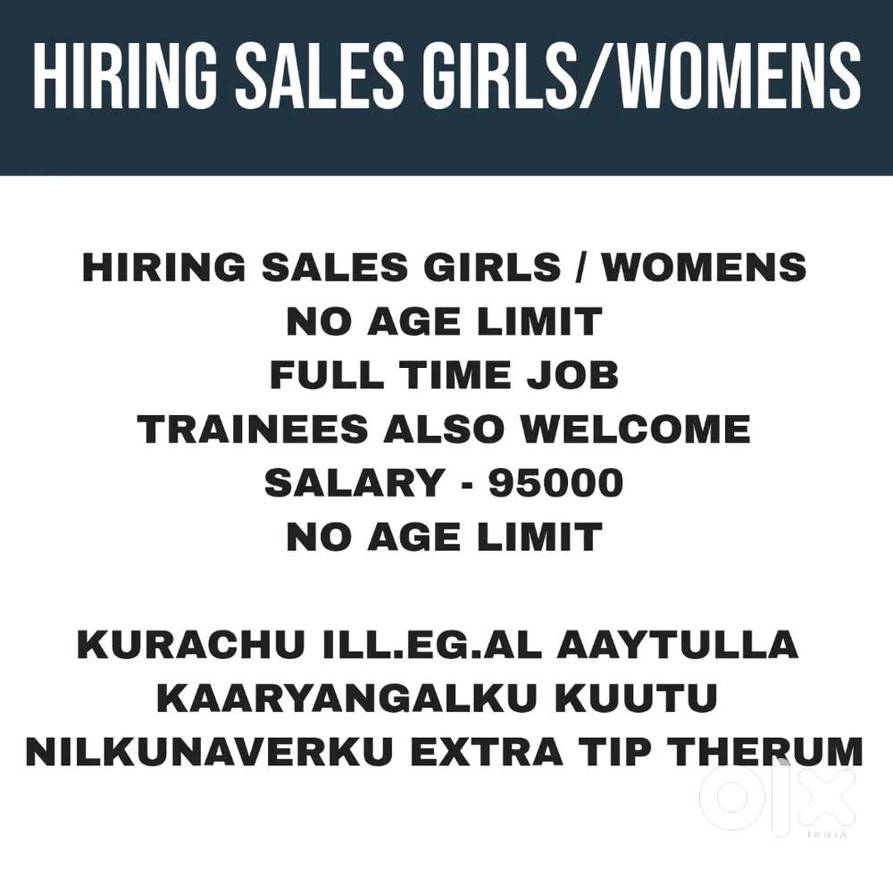 HIRING SALES GIRLS OR WOMENS