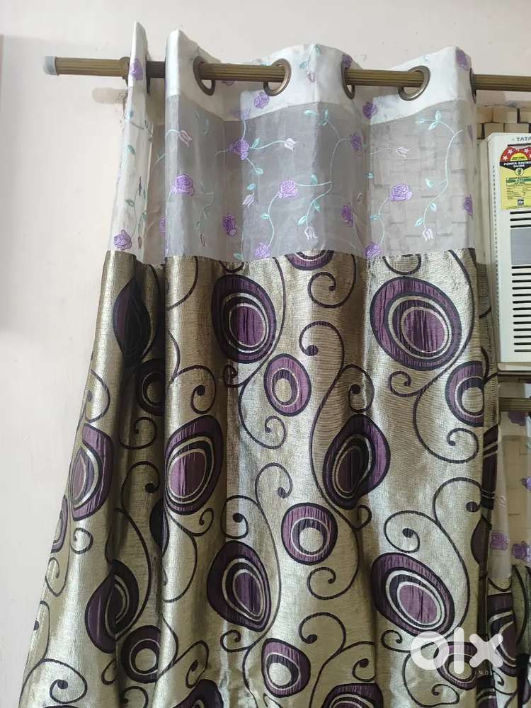 10 Tissue + silky purple curtains 7feet